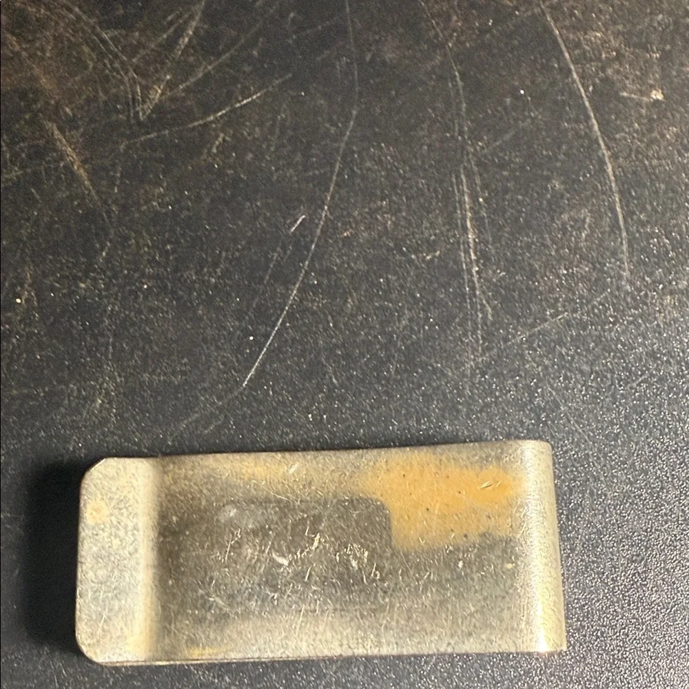 handmade Zuni sterling silver money clip with inlaid turquoise.
